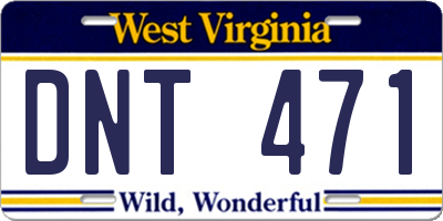 WV license plate DNT471