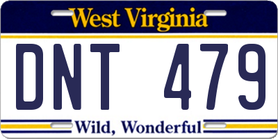 WV license plate DNT479