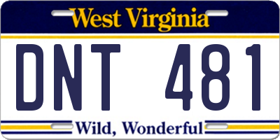 WV license plate DNT481