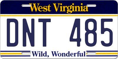 WV license plate DNT485