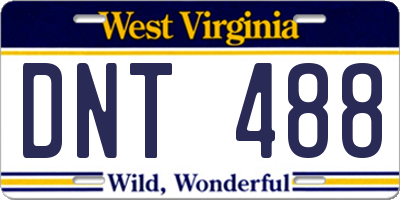 WV license plate DNT488