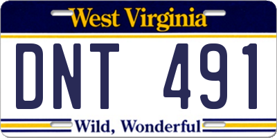 WV license plate DNT491