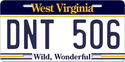 WV license plate DNT506