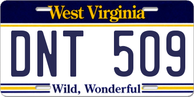 WV license plate DNT509