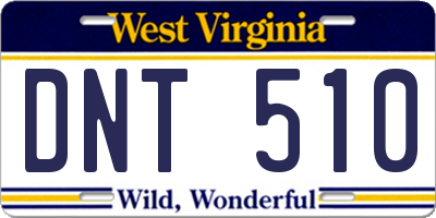 WV license plate DNT510
