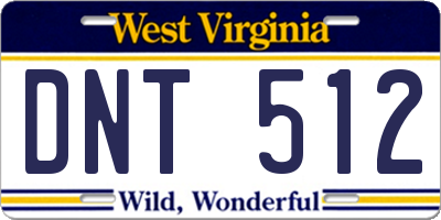 WV license plate DNT512