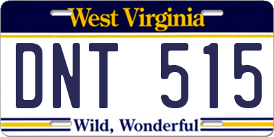 WV license plate DNT515