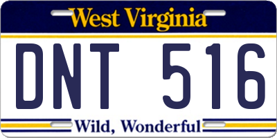 WV license plate DNT516