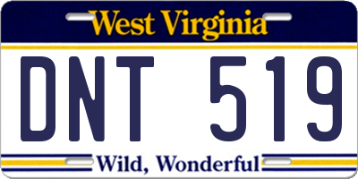 WV license plate DNT519