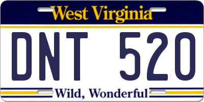 WV license plate DNT520