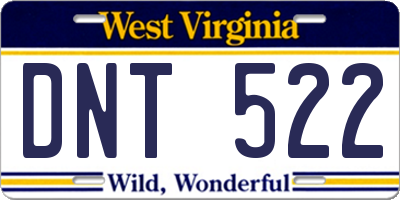 WV license plate DNT522