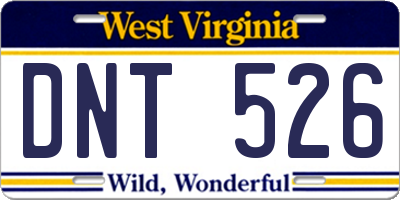 WV license plate DNT526