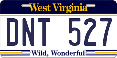 WV license plate DNT527