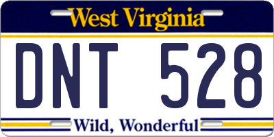 WV license plate DNT528