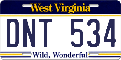 WV license plate DNT534