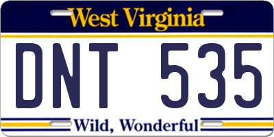 WV license plate DNT535