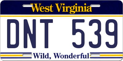 WV license plate DNT539