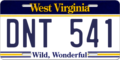 WV license plate DNT541
