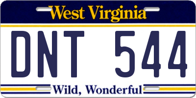 WV license plate DNT544