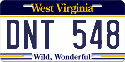 WV license plate DNT548