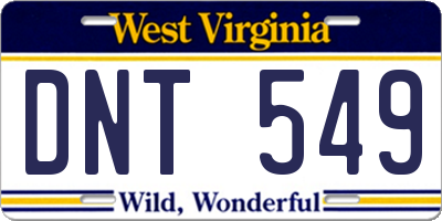WV license plate DNT549
