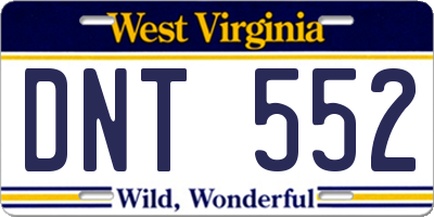 WV license plate DNT552