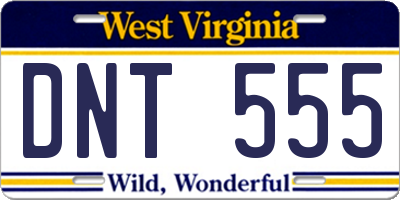 WV license plate DNT555