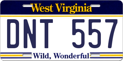 WV license plate DNT557
