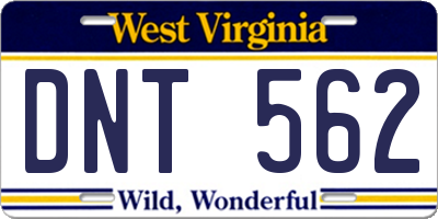 WV license plate DNT562