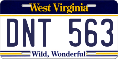 WV license plate DNT563