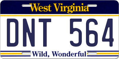 WV license plate DNT564