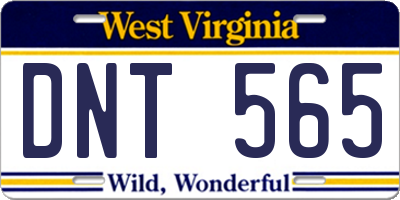 WV license plate DNT565