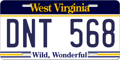 WV license plate DNT568