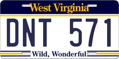 WV license plate DNT571