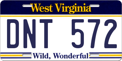 WV license plate DNT572