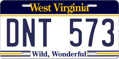 WV license plate DNT573