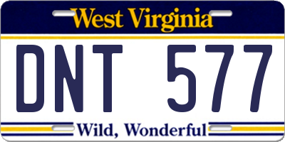 WV license plate DNT577