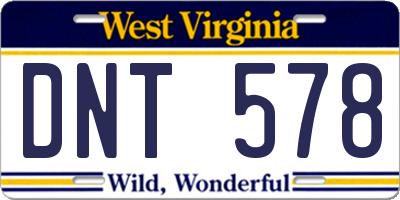 WV license plate DNT578