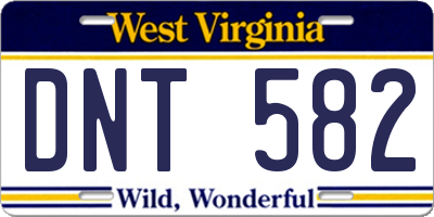 WV license plate DNT582