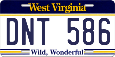 WV license plate DNT586