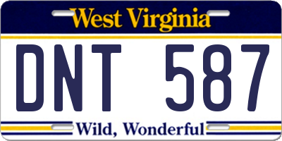 WV license plate DNT587
