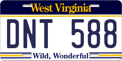 WV license plate DNT588