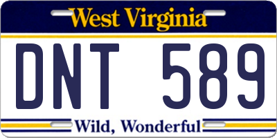 WV license plate DNT589