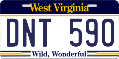WV license plate DNT590