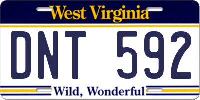 WV license plate DNT592