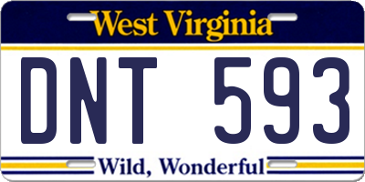 WV license plate DNT593