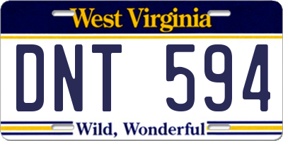 WV license plate DNT594