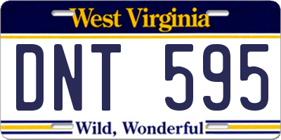 WV license plate DNT595