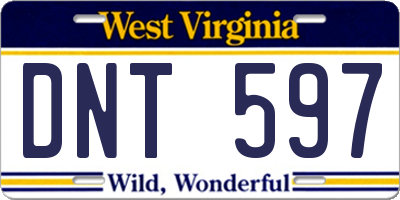 WV license plate DNT597