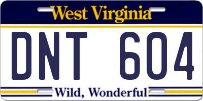 WV license plate DNT604